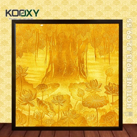 Tranh Trúc Chỉ Bồ Đề Hoa Sen ABS01B - 70x70