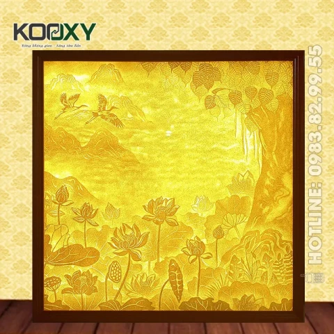 Tranh Trúc Chỉ Bồ Đề Hoa Sen ABS02A