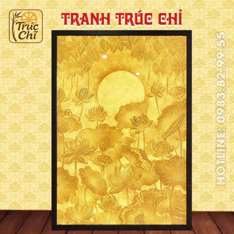 Tranh Trúc Chỉ Bồ Đề Sen ABS03A - 89x127