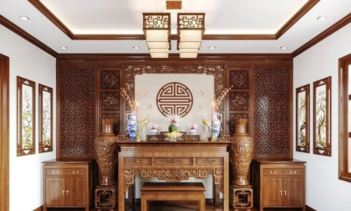 Mẫu phòng thờ cổ điển đẹp