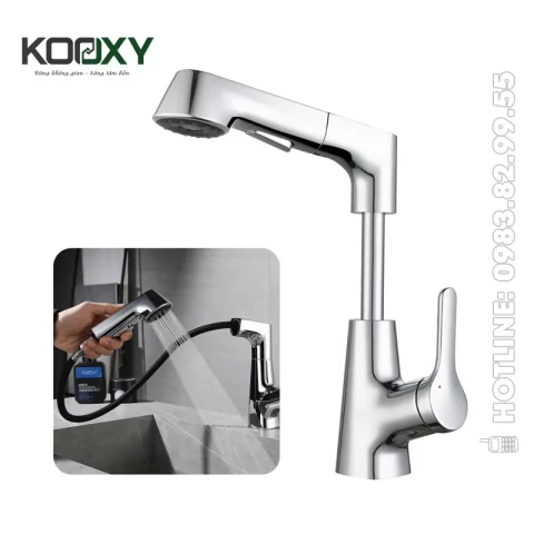 Vòi chậu rửa mặt nóng lạnh SRX-5501 - Chrome