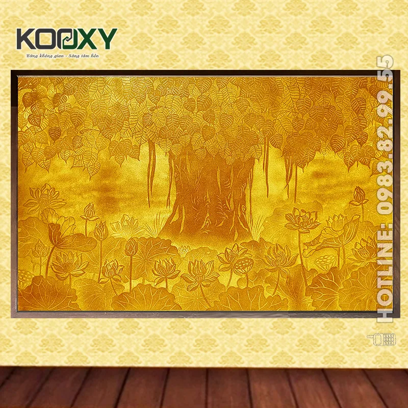 Tranh Trúc Chỉ Bồ Đề Hoa Sen