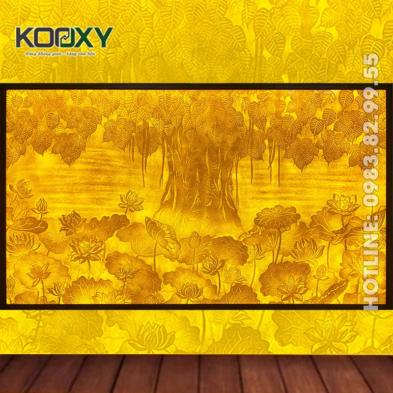 Tranh Trúc Chỉ Bồ Đề Hoa Sen