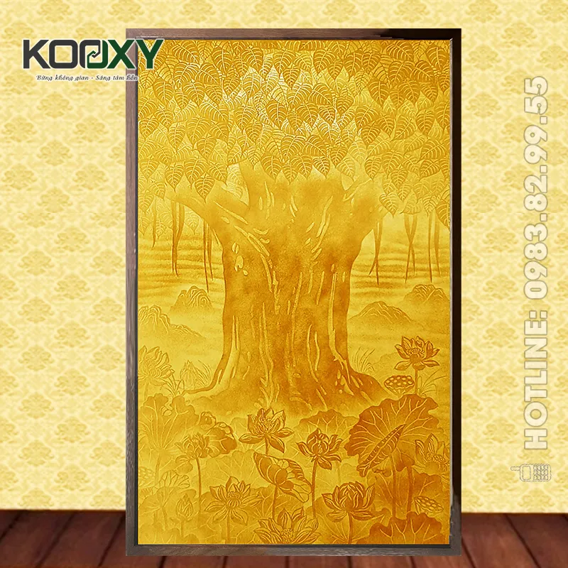 Tranh Trúc Chỉ Bồ Đề Hoa Sen