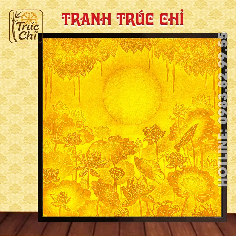 Tranh Trúc Chỉ Bồ Đề Ao Sen