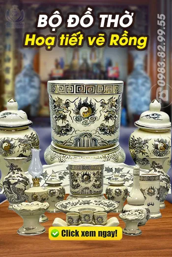 Đồ Thờ Gốm Chu Đậu - Vẽ Rồng