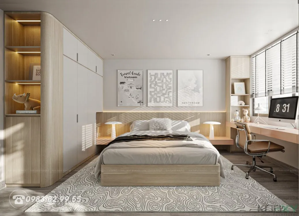 Mẫu giường ngủ gỗ An Cường đẹp giá rẻ