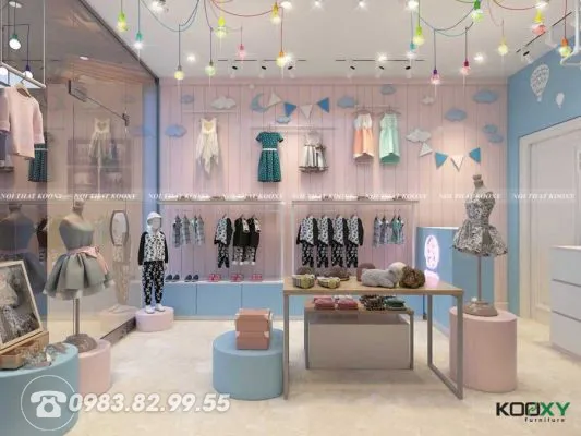 Thiết kế shop quần áo trẻ em đẹp