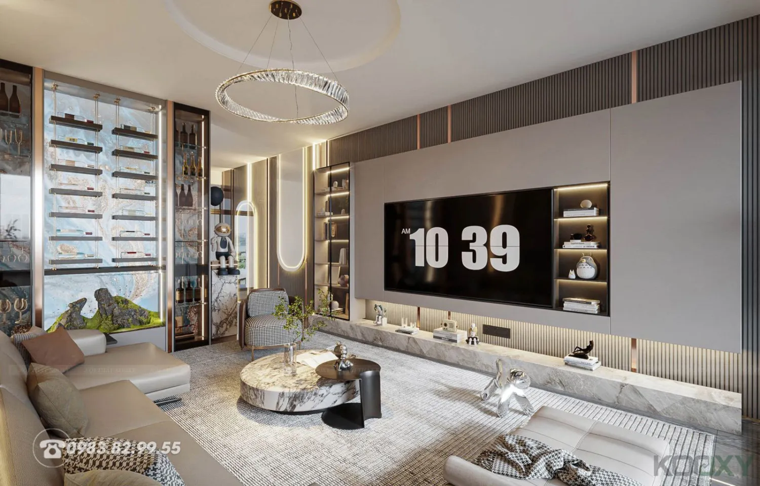 Thiết kế vách ngăn phòng khách - Em Thảo, Nam Sách