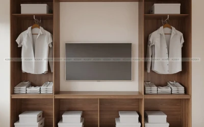 Thi Công Nội Thất Tủ Áo kết hợp Tủ Trang Trí
