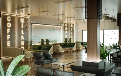 Thiết kế Kiến Trúc Nội Thất Quán Coffe Milano