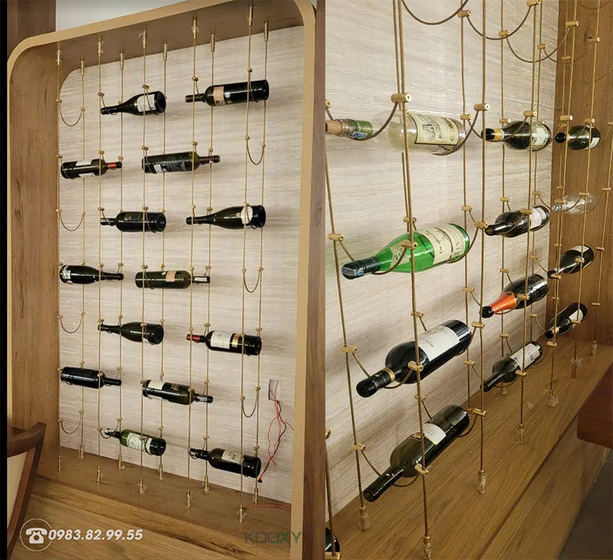 Giá rượu vang cáp treo